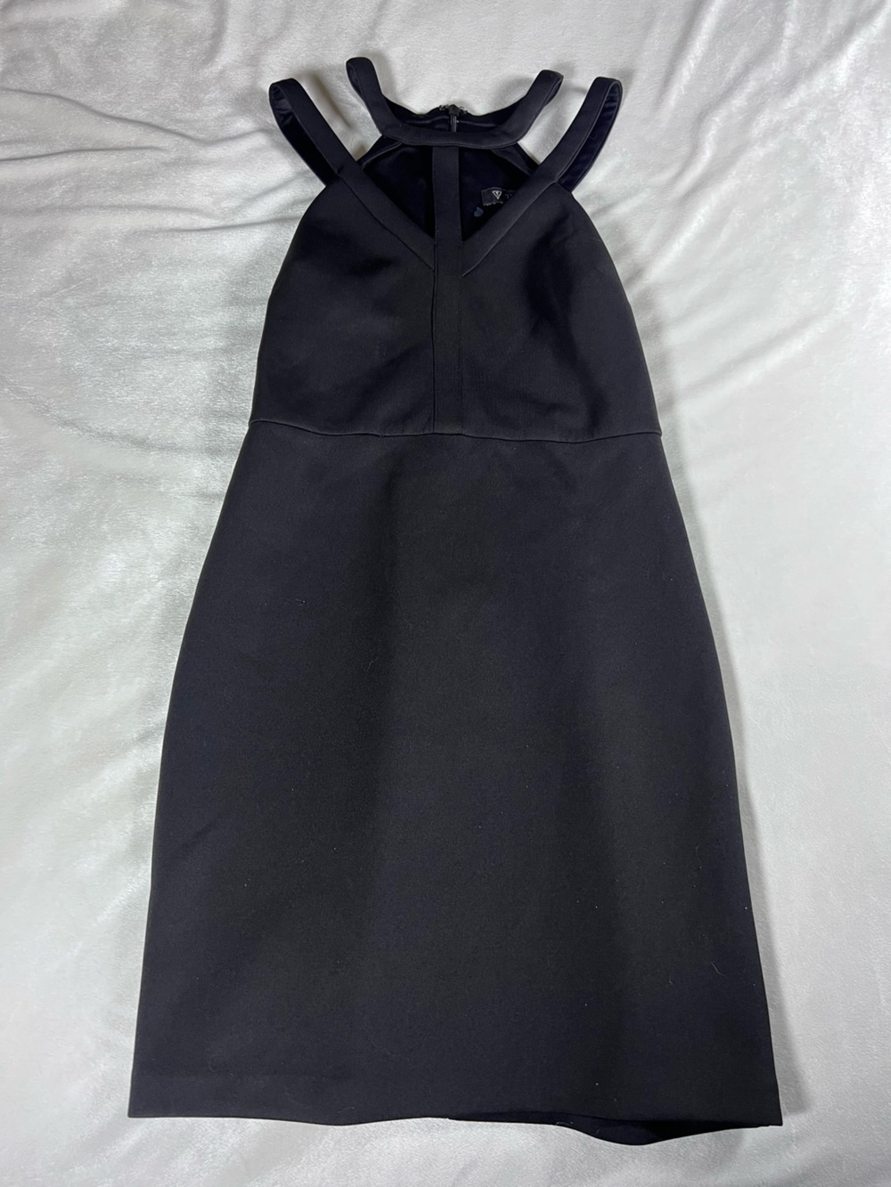 GUESS Los Angeles Dress Size 6 Black Strappy Sleeveless V-Neck A-Line Knit